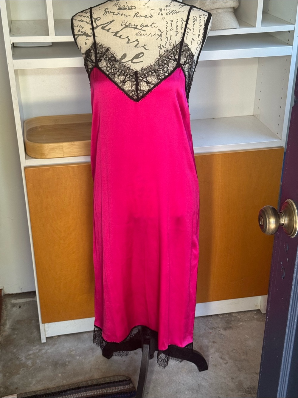 Ami Paris beautiful silk slip dress in fuchsia size 6